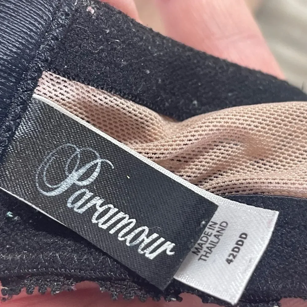 Paramour Tan/Black Leopard Print‎ Padded Bra Sz 42DDD